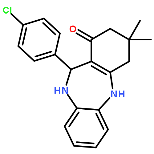 <br>11-(4-Chloro-phenyl)-3,3-dimethyl-2,3,4,5,10,11-hexahydro-dibenzo[b,e][1,4] diazepin-1-one