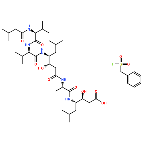 N-(3-METHYLBUTANOYL)-L-VALYL-N-[(3S,4S)-1-{[(2S)-1-{[(2S,3S)-1-CA<WBR />RBOXY-2-HYDROXY-5-METHYL-3-HEXANYL]AMINO}-1-OXO-2-PROPANYL]AMINO}<WBR />-3-HYDROXY-6-METHYL-1-OXO-4-HEPTANYL]-L-VALINAMIDE 