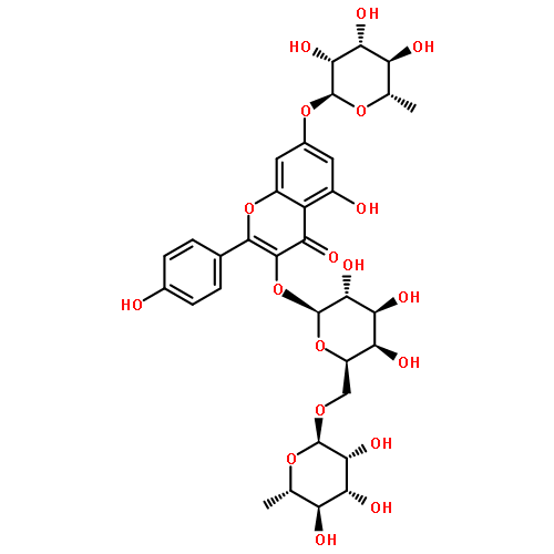 4H-1-Benzopyran-4-one,3-[[6-O-(6-deoxy-a-L-mannopyranosyl)-b-D-galactopyranosyl]oxy]-7-[(6-deoxy-a-L-mannopyranosyl)oxy]-5-hydroxy-2-(4-hydroxyphenyl)-