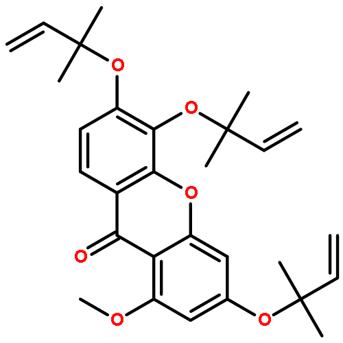 9H-XANTHEN-9-ONE, 3,5,6-TRIS[(1,1-DIMETHYL-2-PROPENYL)OXY]-1-METHOXY-