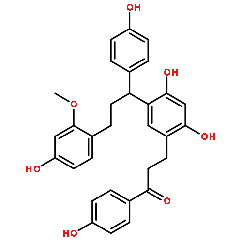 3-(2,4-Dihydroxy-5-(3-(4-hydroxy-2-methoxyphenyl)-1-(4-hydroxyphenyl)propyl)phenyl)-1-(4-hydroxyphenyl)propan-1-one