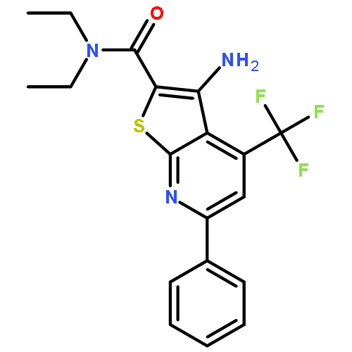 <br>3-Amino-N,N-diethyl-6-phenyl-4-(trifluoromethyl)thieno[2,3-b]pyridine-2-car boxamide