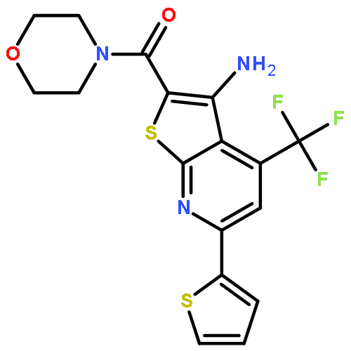 <br>(3-Amino-6-(thiophen-2-yl)-4-(trifluoromethyl)thieno[2,3-b]pyridin-2-yl)(mo rpholino)methanone