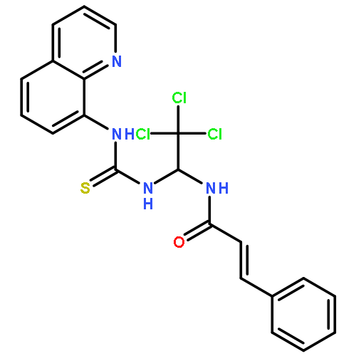 2-Propenamide,3-phenyl-N-[2,2,2-trichloro-1-[[(8-quinolinylamino)thioxomethyl]amino]ethyl]-,(2E)-