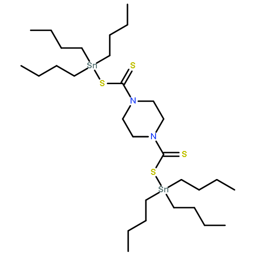 Piperazine, 1,4-bis[thioxo[(tributylstannyl)thio]methyl]-