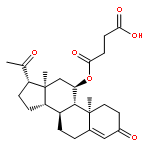 Pregn-4-ene-3,20-dione, 11-(3-carboxy-1-oxopropoxy)-, (11a)-