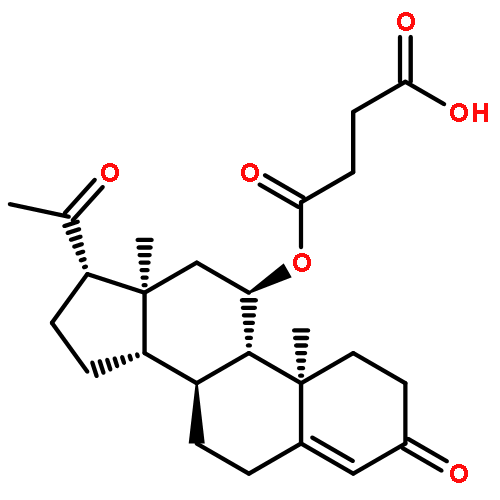 Pregn-4-ene-3,20-dione, 11-(3-carboxy-1-oxopropoxy)-, (11a)-