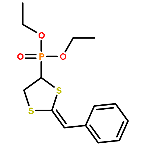 Phosphonic acid, [2-(phenylmethylene)-1,3-dithiolan-4-yl]-, diethyl ester