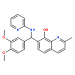 <br>7-[(3,4-Dimethoxy-phenyl)-(pyridin-2-ylamino)-methyl]-2-methyl-quinolin-8-o l