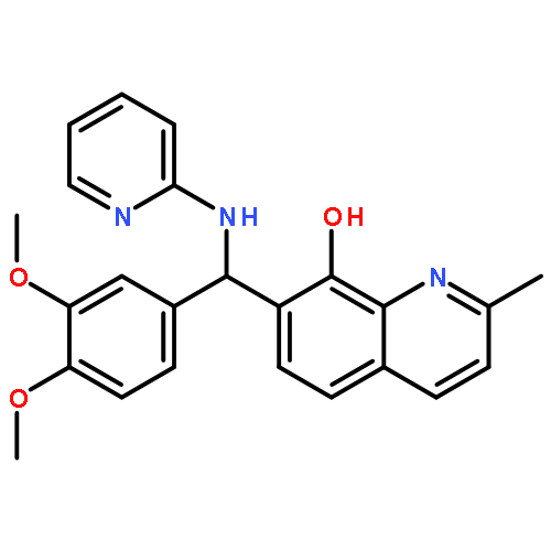 <br>7-[(3,4-Dimethoxy-phenyl)-(pyridin-2-ylamino)-methyl]-2-methyl-quinolin-8-o l