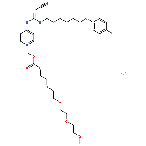 1-[[[[2-[2-[2-[2-Methoxyethoxy]ethoxy]ethoxy]ethoxy]carbonyl]oxy]methyl]-4-[N'-cyano-N''-[6-[4-chlorophenoxy]hexyl]guanidino]pyridinium chloride