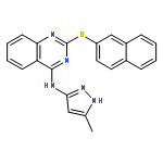 4-QUINAZOLINAMINE, N-(5-METHYL-1H-PYRAZOL-3-YL)-2-(2-NAPHTHALENYLTHIO)-