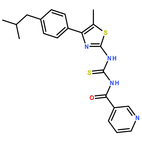 <br>1-[4-(4-Isobutyl-phenyl)-5-methyl-thiazol-2-yl]-3-(pyridine-3-carbonyl)-thi ourea