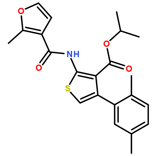 <br>isopropyl 4-(2,5-dimethylphenyl)-2-[(2-methyl-3-furoyl)amino]thiophene-3-ca rboxylate