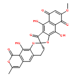 SPIRO[BENZO[1,2-B:5,4-C']DIPYRAN-2(9H),2'(3'H)-NAPHTHO[2,3-B]FURAN]-3',5',8',9-TETRONE, 3,4-DIHYDRO-4',9',10-TRIHYDROXY-7'-METHOXY-7-METHYL-, (2R)-