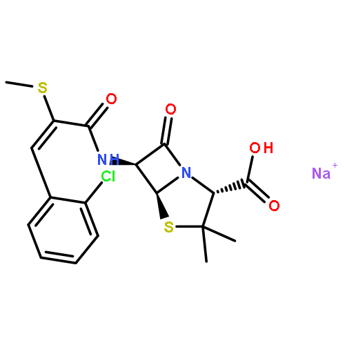 4-Thia-1-azabicyclo[3.2.0]heptane-2-carboxylicacid,6-[[(2Z)-3-(2-chlorophenyl)-2-(methylthio)-1-oxo-2-propen-1-yl]amino]-3,3-dimethyl-7-oxo-,sodium salt (1:1), (2S,5R,6R)-