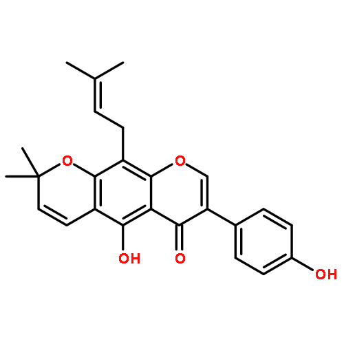 2H,6H-Benzo[1,2-b:5,4-b']dipyran-6-one,5-hydroxy-7-(4-hydroxyphenyl)-2,2-dimethyl-10-(3-methyl-2-buten-1-yl)-