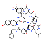 Cyclo(L-asparaginyl-L-glutaminyl-L-tyrosyl-L-valyl-L-ornithyl-L-leucyl-D-phe
nylalanyl-L-prolyl-L-phenylalanyl-L-tyrosyl)