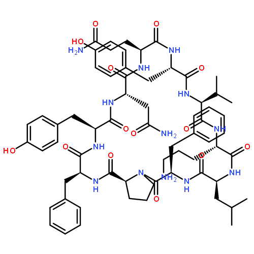 Cyclo(L-asparaginyl-L-glutaminyl-L-tyrosyl-L-valyl-L-ornithyl-L-leucyl-D-phe
nylalanyl-L-prolyl-L-phenylalanyl-L-tyrosyl)