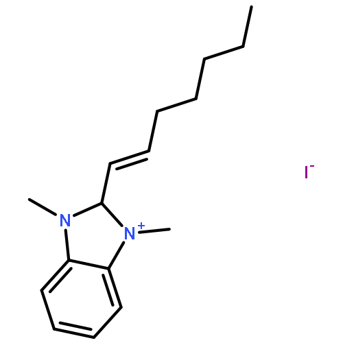 1H-BENZIMIDAZOLIUM, 2-(1-HEPTENYL)-1,3-DIMETHYL-, IODIDE