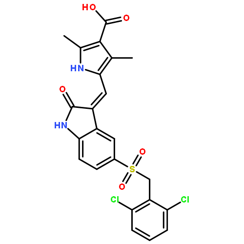 5-[5-(2,6-dichloro-phenylmethanesulfonyl)-2-oxo-1,2-dihydro-indol-(3 Z)-ylidenemethyl]-2,4-dimethyl-1H-pyrrole-3-carboxylic Acid