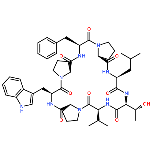 Cyclo(L-leucyl-L-threonyl-L-valyl-L-prolyl-L-tryptophyl-L-prolyl-L-phenylalany
l-L-prolyl)