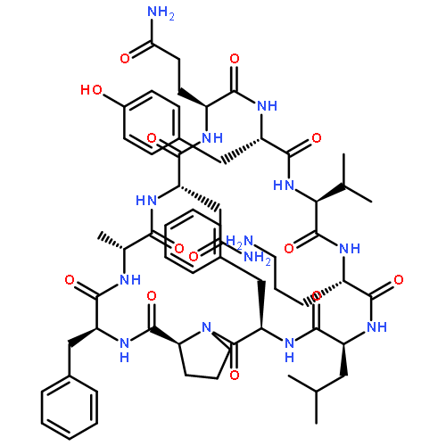 CYCLO(D-ALANYL-L-ASPARAGINYL-L-GLUTAMINYL-L-TYROSYL-L-VALYL-L-ORNITHYL-L-LEUCYL-D-PHENYLALANYL-L-PROLYL-L-PHENYLALANYL)