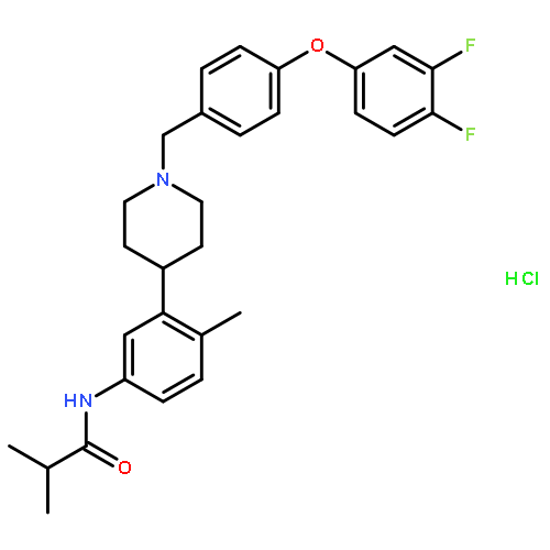 N-(3-{1-[4-(3,4-difluorophenoxy)benzyl]-4-piperidinyl}-4-methylph Enyl)-2-methylpropanamide Hydrochloride (1:1)