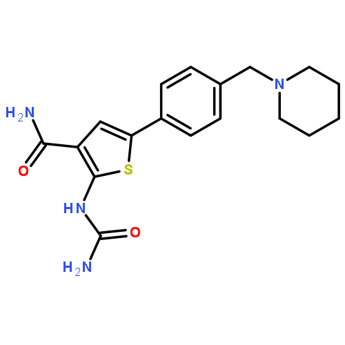 3-Thiophenecarboxamide,2-[(aminocarbonyl)amino]-5-[4-(1-piperidinylmethyl)phenyl]-