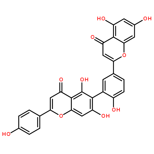 5,7,5',7'-tetrahydroxy-2'-(4-hydroxy-phenyl)-2,6'-(4-hydroxy-m-phenylene)-bis-chromen-4-one