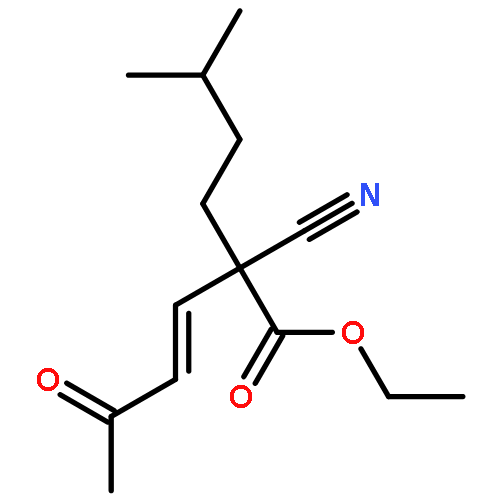 3-Hexenoic acid, 2-cyano-2-(3-methylbutyl)-5-oxo-, ethyl ester, (3E)-