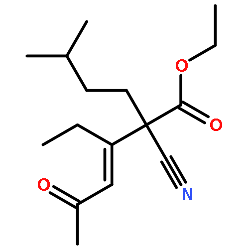 3-Hexenoic acid, 2-cyano-3-ethyl-2-(3-methylbutyl)-5-oxo-, ethyl ester,(3E)-