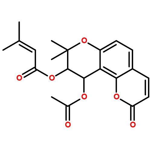 (9R,10R)-10-(acetyloxy)-8,8-dimethyl-2-oxo-9,10-dihydro-2H,8H-pyrano[2,3-f]chromen-9-yl 3-methylbut-2-enoate