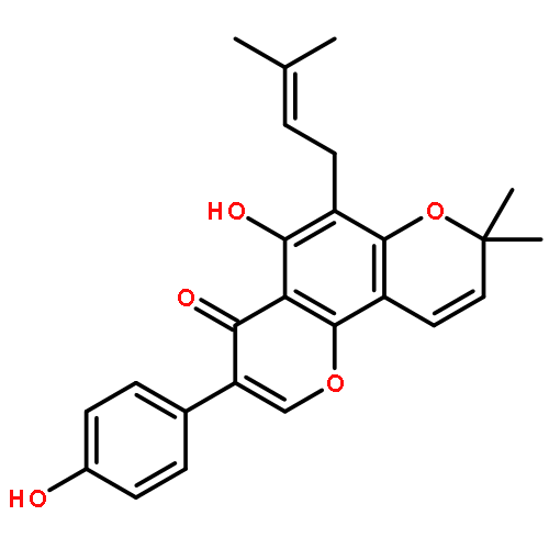 4H,8H-Benzo[1,2-b:3,4-b']dipyran-4-one,5-hydroxy-3-(4-hydroxyphenyl)-8,8-dimethyl-6-(3-methyl-2-buten-1-yl)-