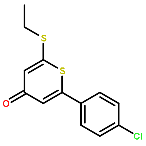 4H-Thiopyran-4-one,2-(4-chlorophenyl)-6-(ethylthio)-