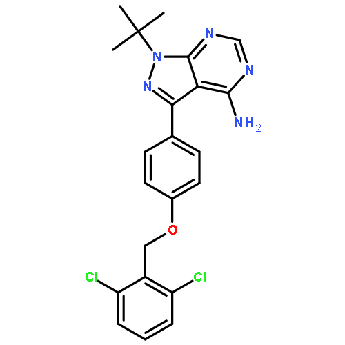 1H-Pyrazolo[3,4-d]pyrimidin-4-amine,3-[4-[(2,6-dichlorophenyl)methoxy]phenyl]-1-(1,1-dimethylethyl)-