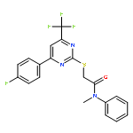 <br>2-[4-(4-Fluoro-phenyl)-6-trifluoromethyl-pyrimidin-2-ylsulfanyl]-N-methyl-N -phenyl-acetamide