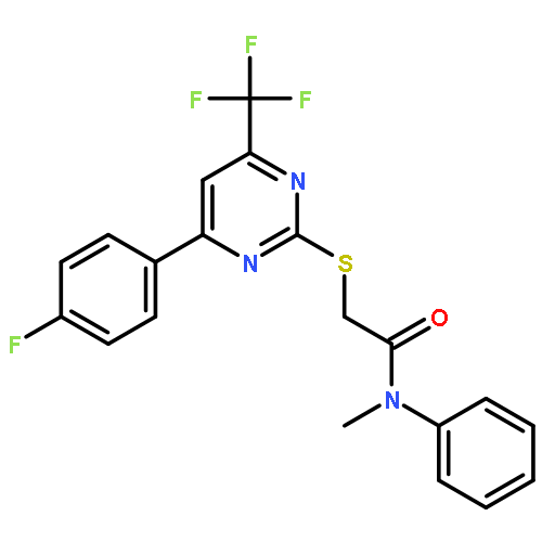 <br>2-[4-(4-Fluoro-phenyl)-6-trifluoromethyl-pyrimidin-2-ylsulfanyl]-N-methyl-N -phenyl-acetamide