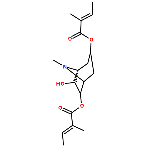 (1R)-7-hydroxy-8-methyl-8-azabicyclo[3.2.1]octane-3,6-diyl (2E,2'E)bis(2-methylbut-2-enoate)