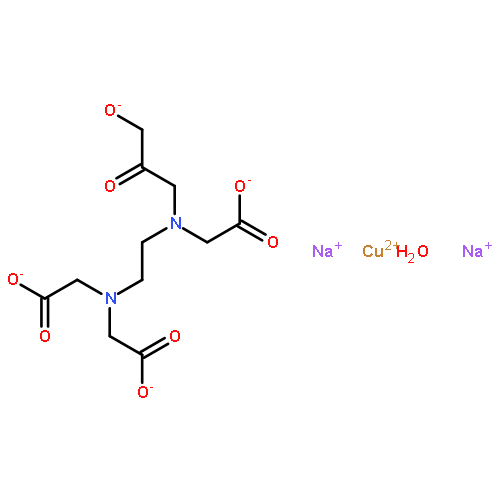 copper(2+) sodium [{2-[bis(carboxylatomethyl)amino]ethyl}(3-oxido-2-oxopropyl)amino]acetate hydrate (1:2:1:1)