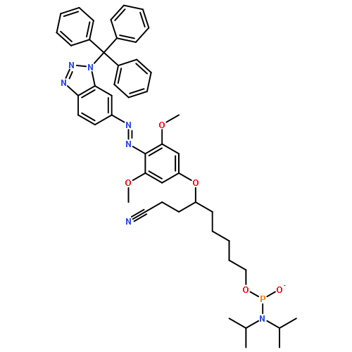 PHOSPHORAMIDOUS ACID, BIS(1-METHYLETHYL)-, 2-CYANOETHYL6-[3,5-DIMETHOXY-4-[[1-(TRIPHENYLMETHYL)-1H-BENZOTRIAZOL-6-YL]AZO]PHENOXY]HEXYL ESTER