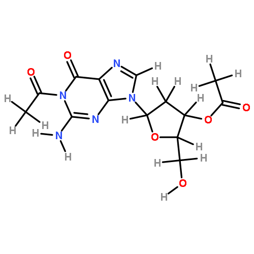 2'-Deoxyribofuranosylguanine-2N-Ac, 3'-Ac