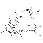 methyl 3-[(10Z,14Z,20Z,22S)-17-ethenyl-12-ethyl-13,18,22,27-tetramethyl-3,5-dioxo-4-oxa-8,24,25,26-tetraazahexacyclo[19.2.1.1~6,9~.1~11,14~.1~16,19~.0~2,7~]heptacosa-1(23),2(7),6(27),8,10,12,14,16,18,20-decaen-23-yl]propanoate (non-preferred name)