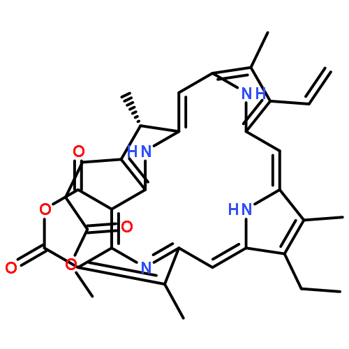 methyl 3-[(10Z,14Z,20Z,22S)-17-ethenyl-12-ethyl-13,18,22,27-tetramethyl-3,5-dioxo-4-oxa-8,24,25,26-tetraazahexacyclo[19.2.1.1~6,9~.1~11,14~.1~16,19~.0~2,7~]heptacosa-1(23),2(7),6(27),8,10,12,14,16,18,20-decaen-23-yl]propanoate (non-preferred name)