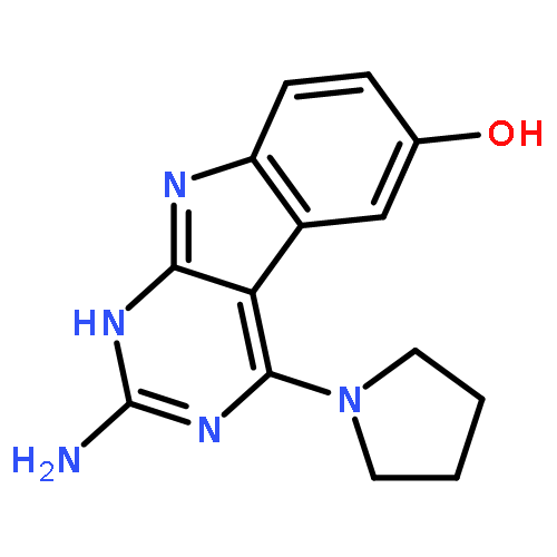 1H-Pyrimido[4,5-b]indol-6-ol, 2-amino-4-(1-pyrrolidinyl)-