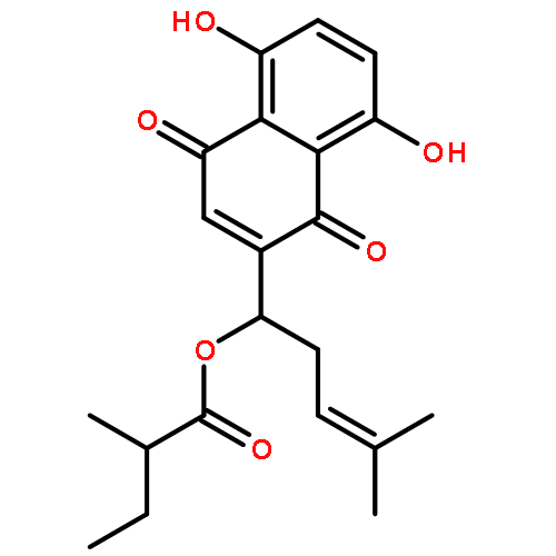 Butanoic acid,2-methyl-,1-(1,4-dihydro-5,8-dihydroxy-1,4-dioxo-2-naphthalenyl)-4-methyl-3-penten-1-ylester