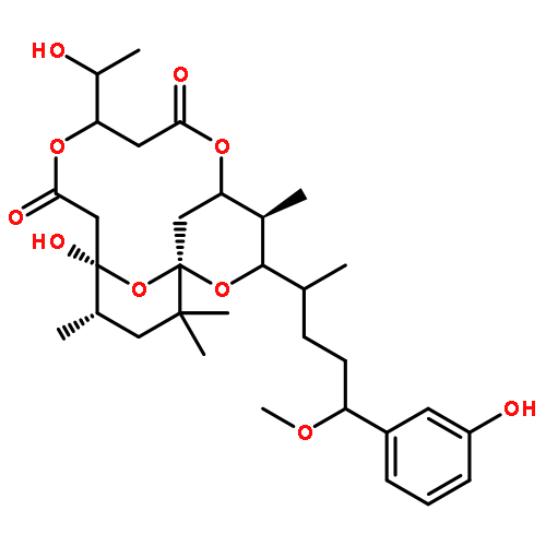 2,6,10,17-Tetraoxatricyclo[11.3.1.11,5]octadecane-7,11-dione,13-hydroxy-9-[(1R)-1-hydroxyethyl]-3-[(1S,4S)-4-(5-hydroxyphenyl)-4-methoxy-1-methylbutyl]-4,14,16,16-tetramethyl-,(1S,3R,4S,5S,9R,13S,14R)-