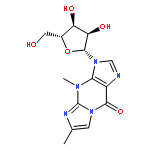 9H-Imidazo[1,2-a]purin-9-one,3,4-dihydro-4,6-dimethyl-3-b-D-ribofuranosyl-