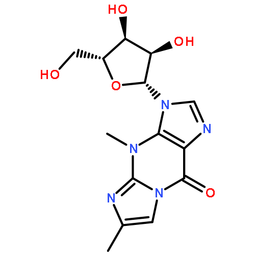 9H-Imidazo[1,2-a]purin-9-one,3,4-dihydro-4,6-dimethyl-3-b-D-ribofuranosyl-