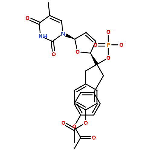 PHOSPHORIC ACID, BIS[[4-(ACETYLOXY)PHENYL]METHYL][(2S,5R)-5-(3,4-DIHYDRO-5-METHYL-2,4-DIOXO-1(2H)-PYRIMIDINYL)-2,5-DIHYDRO-2-FURANYL]METHYL ESTER